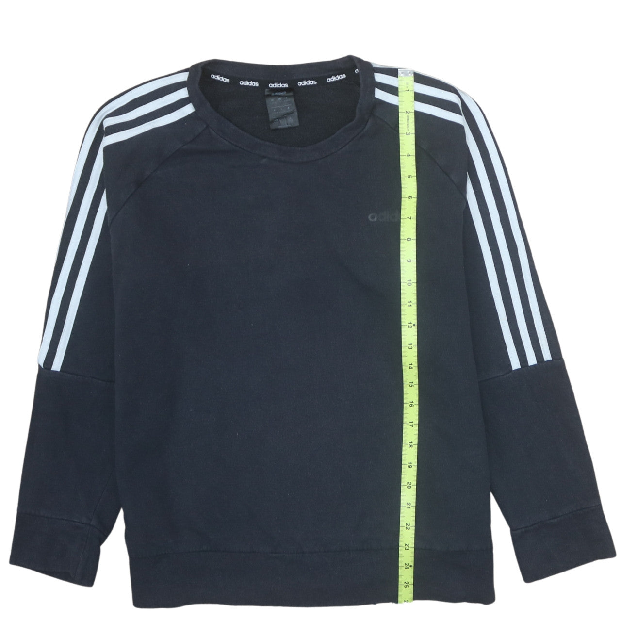 Adidas Women Black Crew Neck Long Sleeve Pullover Sweatshirt Size 14