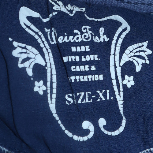 Weird Fish Womens Navy Striped 1/4 Zip Pullover Sweatshirt XL