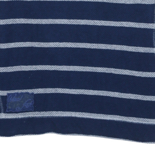 Weird Fish Womens Navy Striped 1/4 Zip Pullover Sweatshirt XL