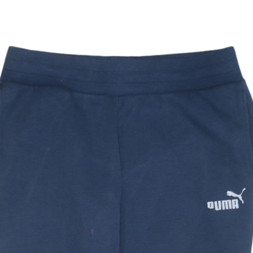 Puma Mens Blue Jogger Sweatpants M Regular Fit Fleece Activewear