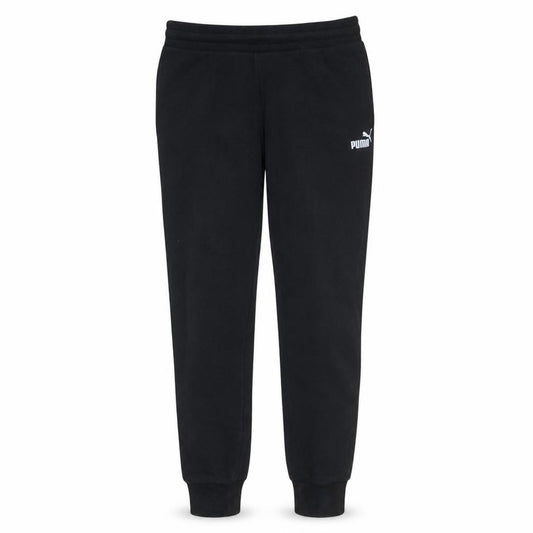 Front view of Puma men’s black jogger sweatpants m regular fit fleece sports trousers