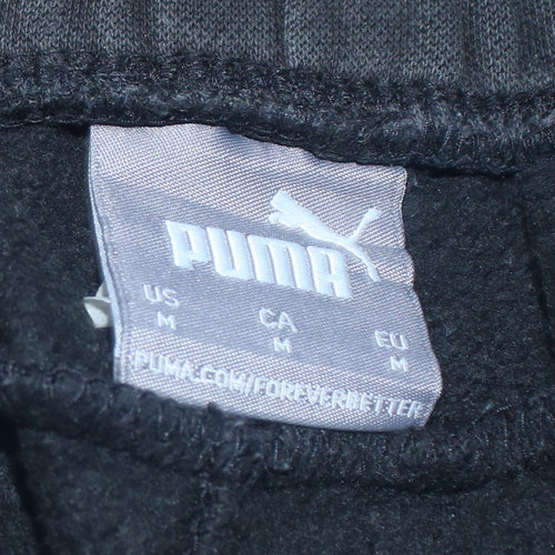 Puma Mens Black Jogger Sweatpants M Regular Fit Fleece Sports Trousers