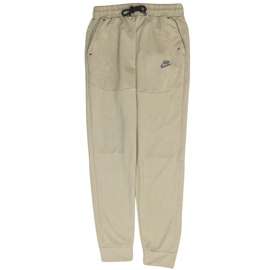 Nike Men Beige Jogger Trousers M Elastic Waist Tapered Fit