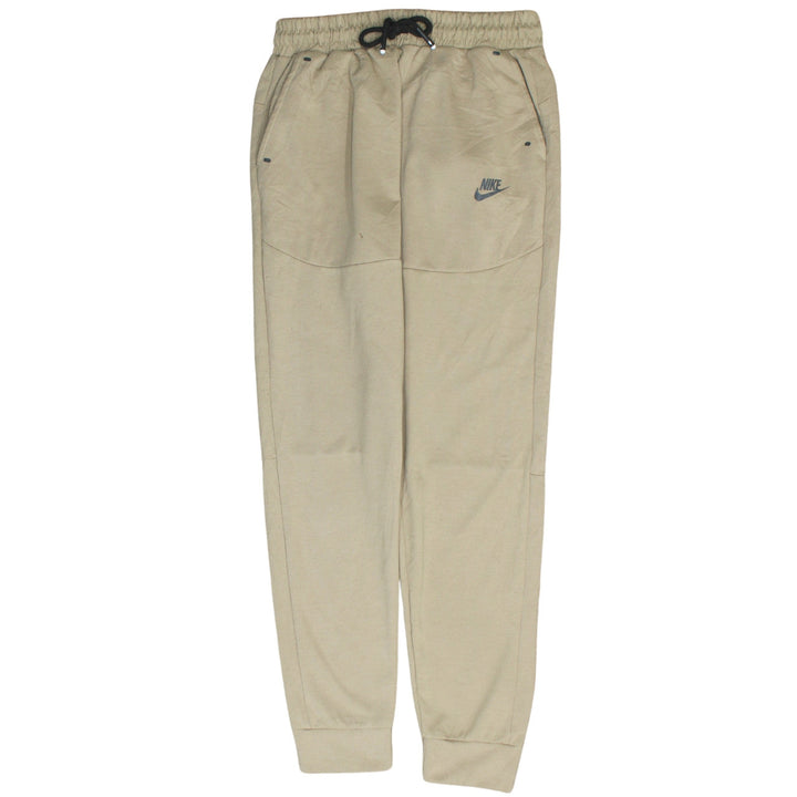 Nike Men Beige Jogger Trousers M Elastic Waist Tapered Fit