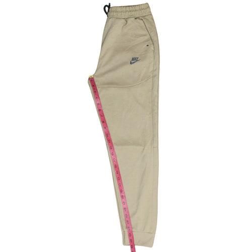 Nike Men Beige Jogger Trousers M Elastic Waist Tapered Fit