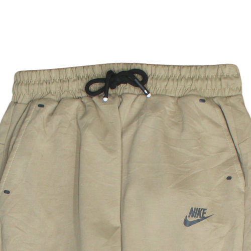 Nike Men Beige Jogger Trousers M Elastic Waist Tapered Fit