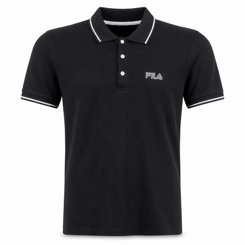 FILA Men's Black Regular Fit Cotton Short Sleeve Polo Shirt M