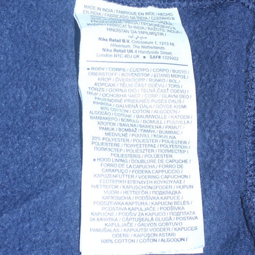Nike Men's Blue Pullover Hoodie Size M Fleece Sportswear