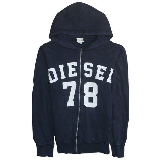 Diesel Men's Blue Full Zip Hoodie Size S College Style
