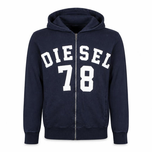 Diesel Men's Blue Full Zip Hoodie Size S College Style