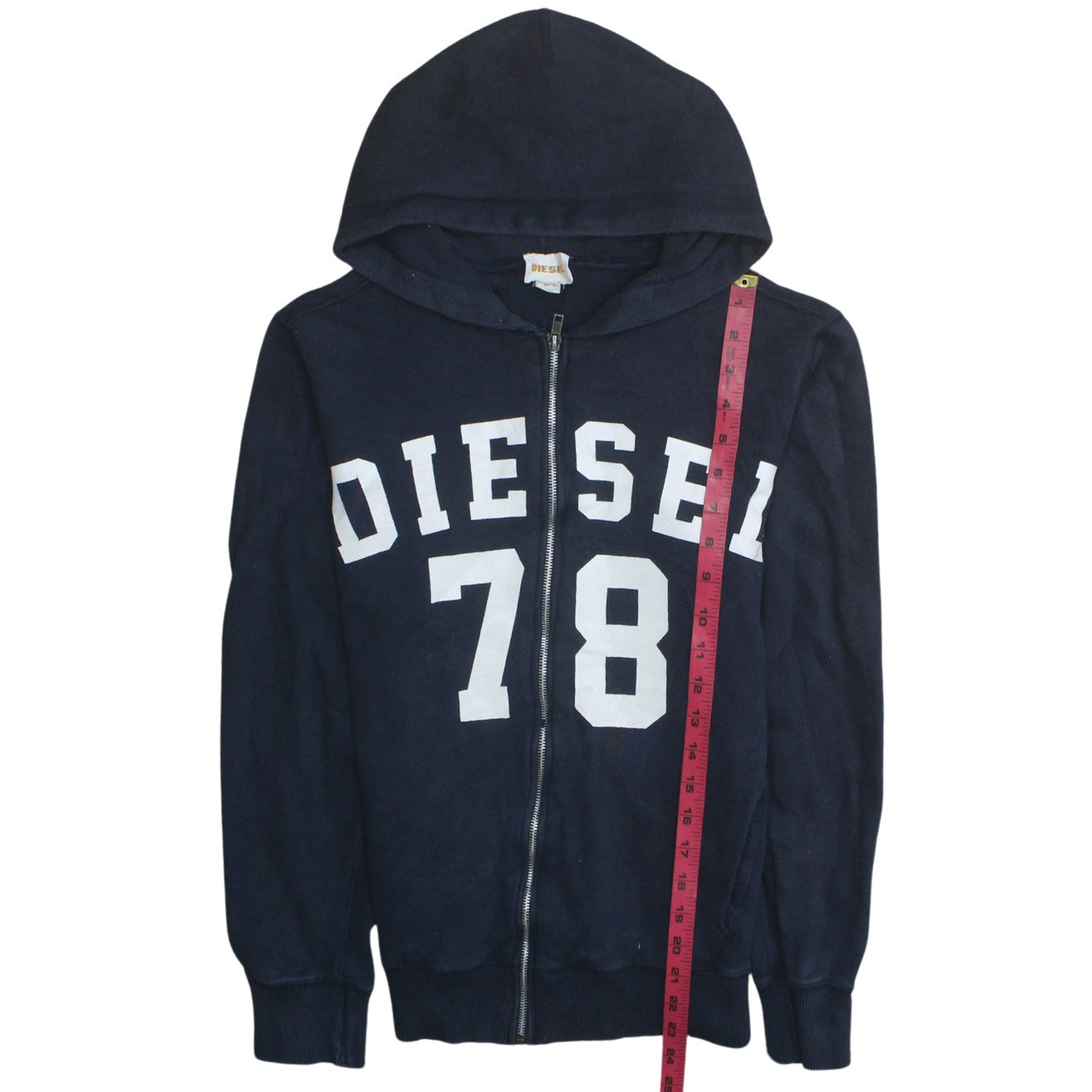 Diesel Men's Blue Full Zip Hoodie Size S College Style