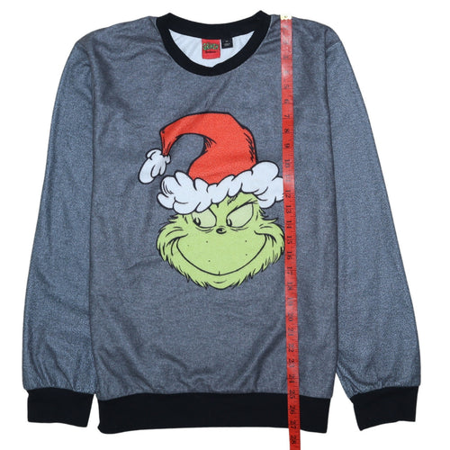 Primark Men's Grey The Grinch Christmas Long Sleeve Pyjama Top M