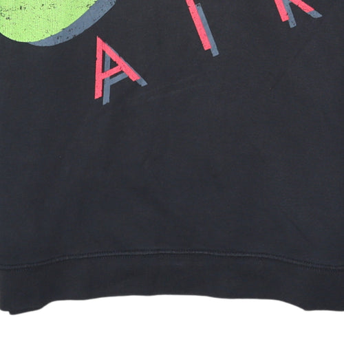 Nike Men's Black Small Pullover Hoodie with Retro Air Logo