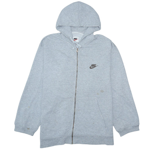Nike Men's Grey Full Zip Hoodie Size L Regular Fit Sportswear