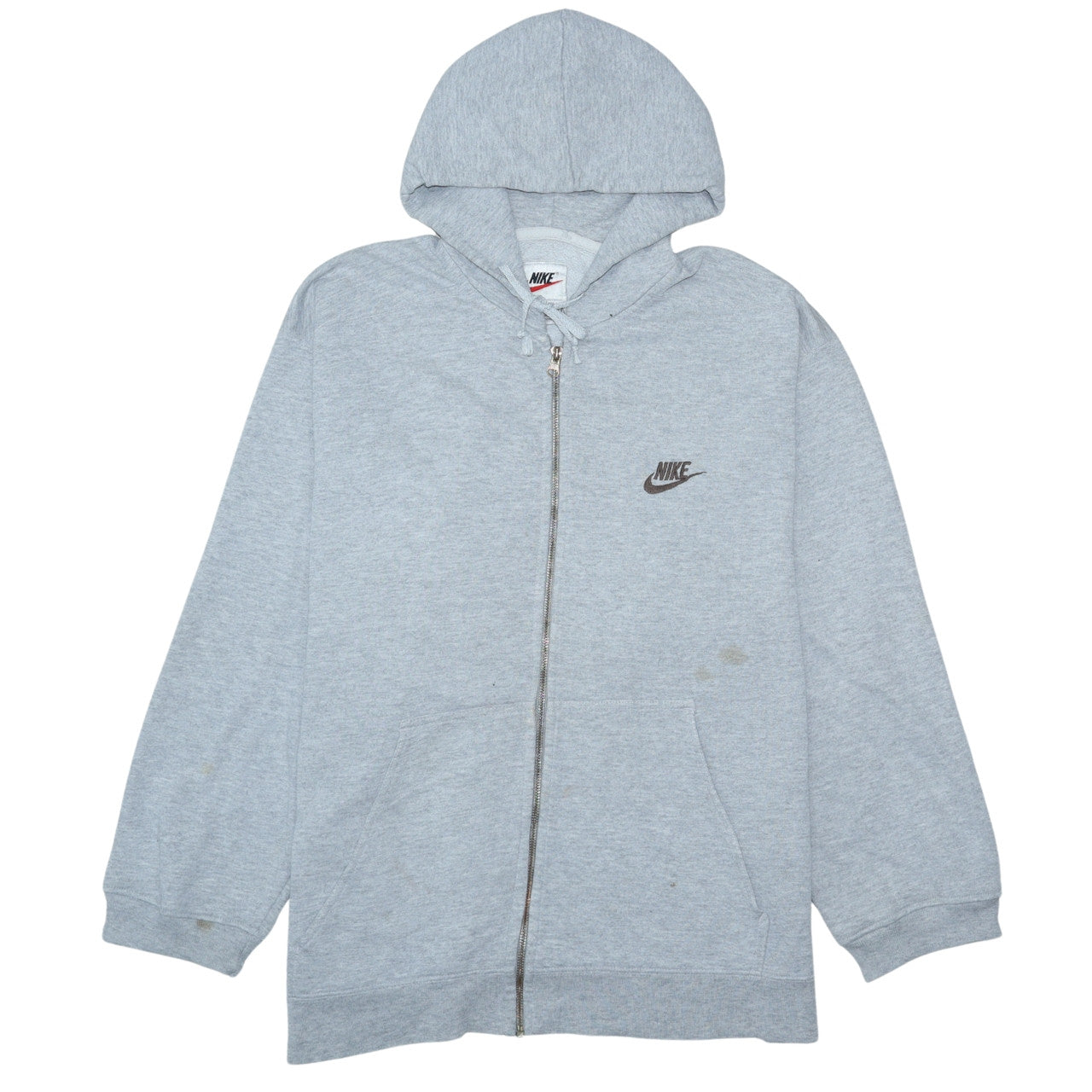 Nike Men's Grey Full Zip Hoodie Size L Regular Fit Sportswear