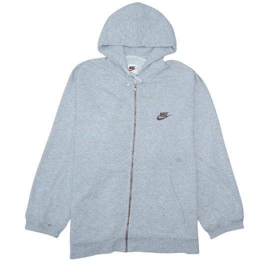 Nike Men's Grey Full Zip Hoodie Size L Regular Fit Sportswear