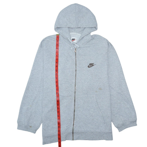 Nike Men's Grey Full Zip Hoodie Size L Regular Fit Sportswear