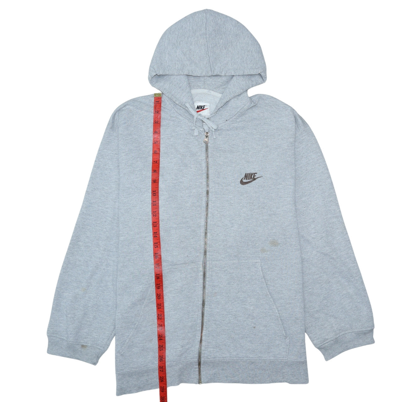 Nike Men's Grey Full Zip Hoodie Size L Regular Fit Sportswear