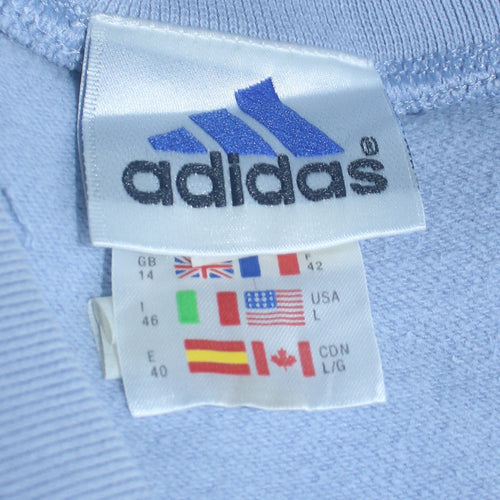 Adidas Women Light Blue V-Neck Pullover Sweatshirt Size 14