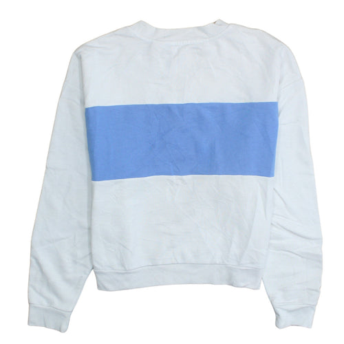 Levi's Women's White Blue Logo Crew Neck Pullover Sweatshirt Size S