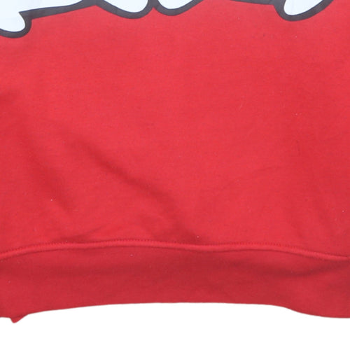 Disney Primark Women Red Hoodie Medium Graphic Print Heart Hands Pullover