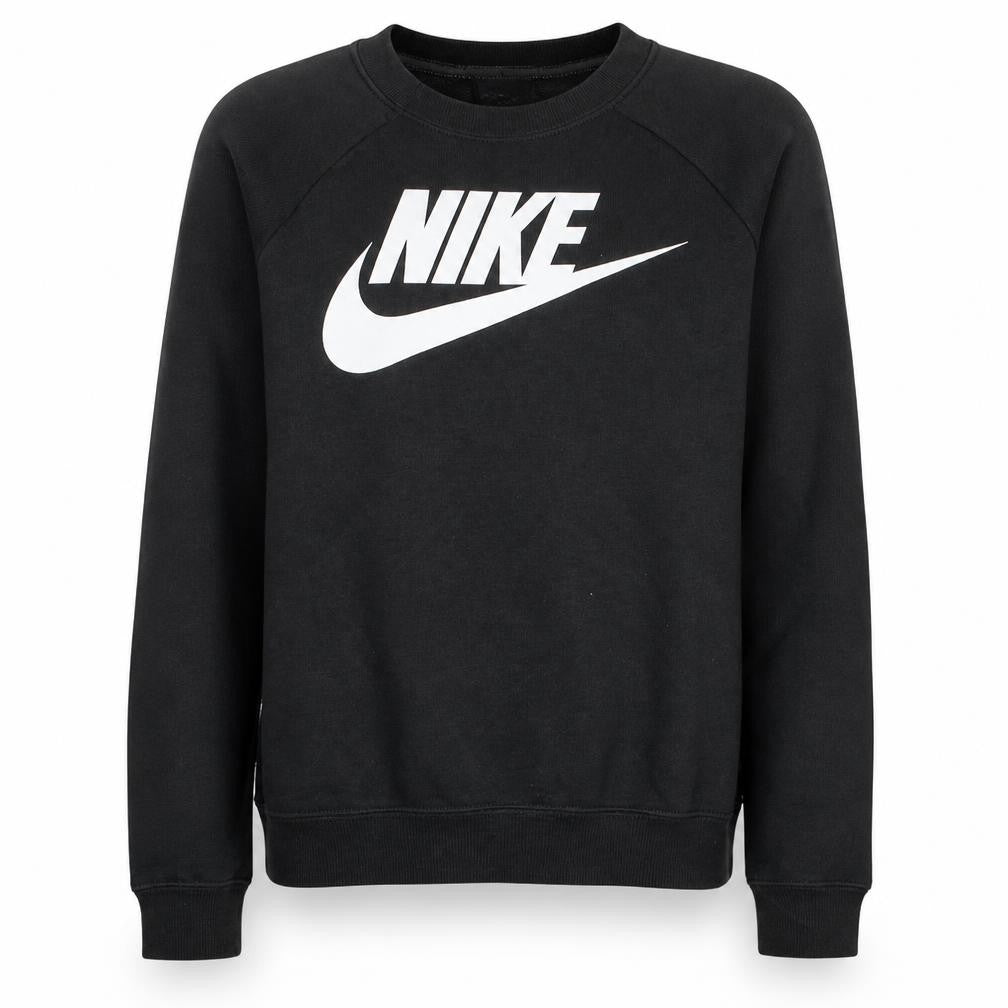 Front view of Nike Men's Black S Pullover Crew Neck Logo Sweatshirt