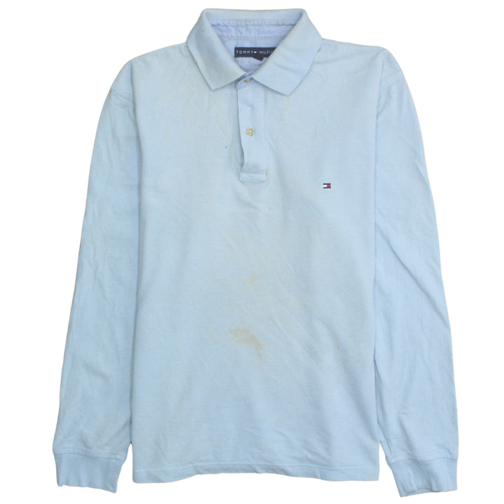 Tommy Hilfiger Men's Blue Long Sleeve Cotton Polo Shirt M