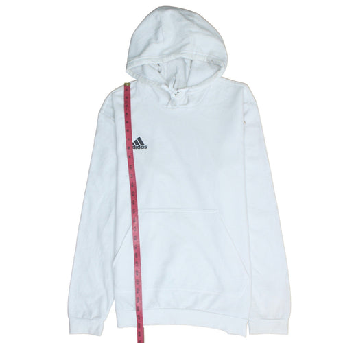 Adidas Men's White Pullover Hoodie Large Regular Fit Sportswear