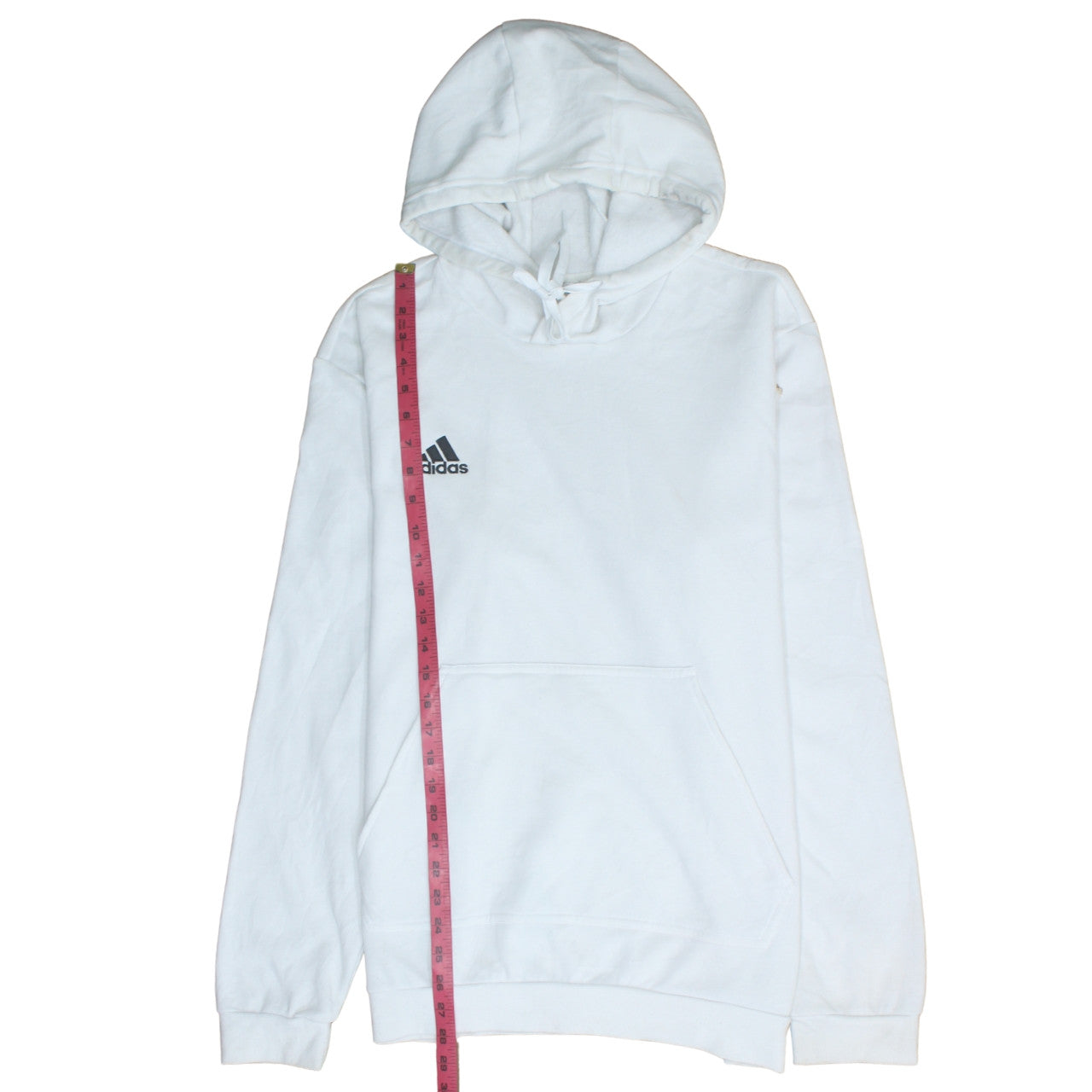 Adidas Men's White Pullover Hoodie Large Regular Fit Sportswear