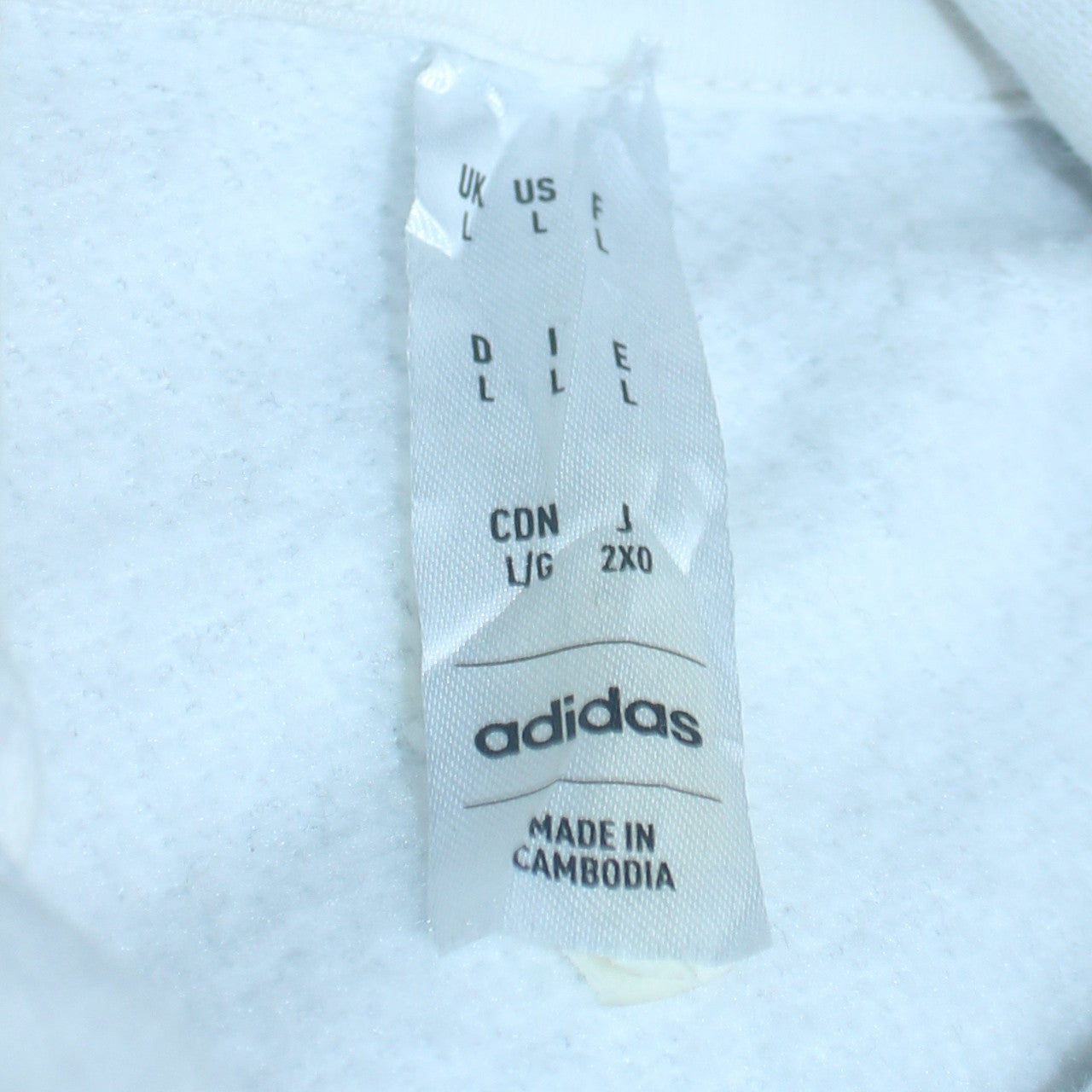 Adidas Men's White Pullover Hoodie Large Regular Fit Sportswear