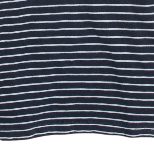 Tommy Hilfiger Womens Blue Striped Polo Shirt Size 14 Cotton