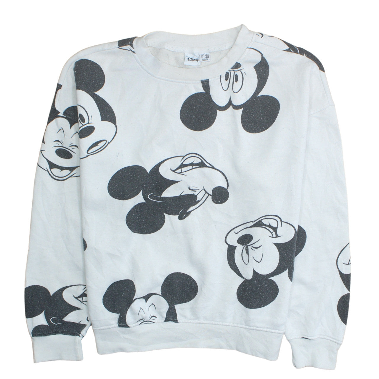 Disney Women's White Mickey Mouse Print Sweatshirt Size M