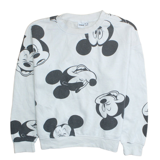 Disney Women's White Mickey Mouse Print Sweatshirt Size M