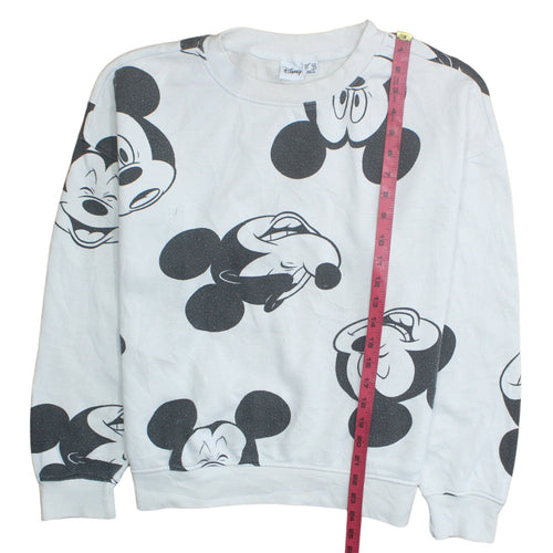 Disney Women's White Mickey Mouse Print Sweatshirt Size M