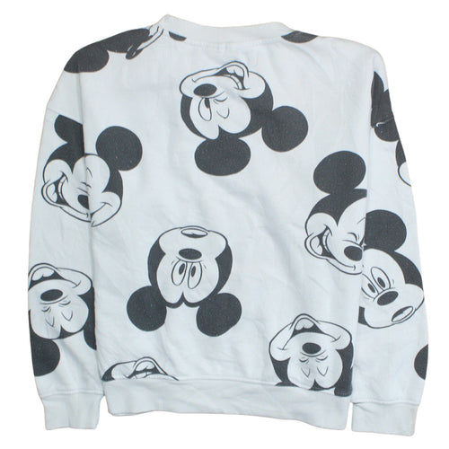 Disney Women's White Mickey Mouse Print Sweatshirt Size M