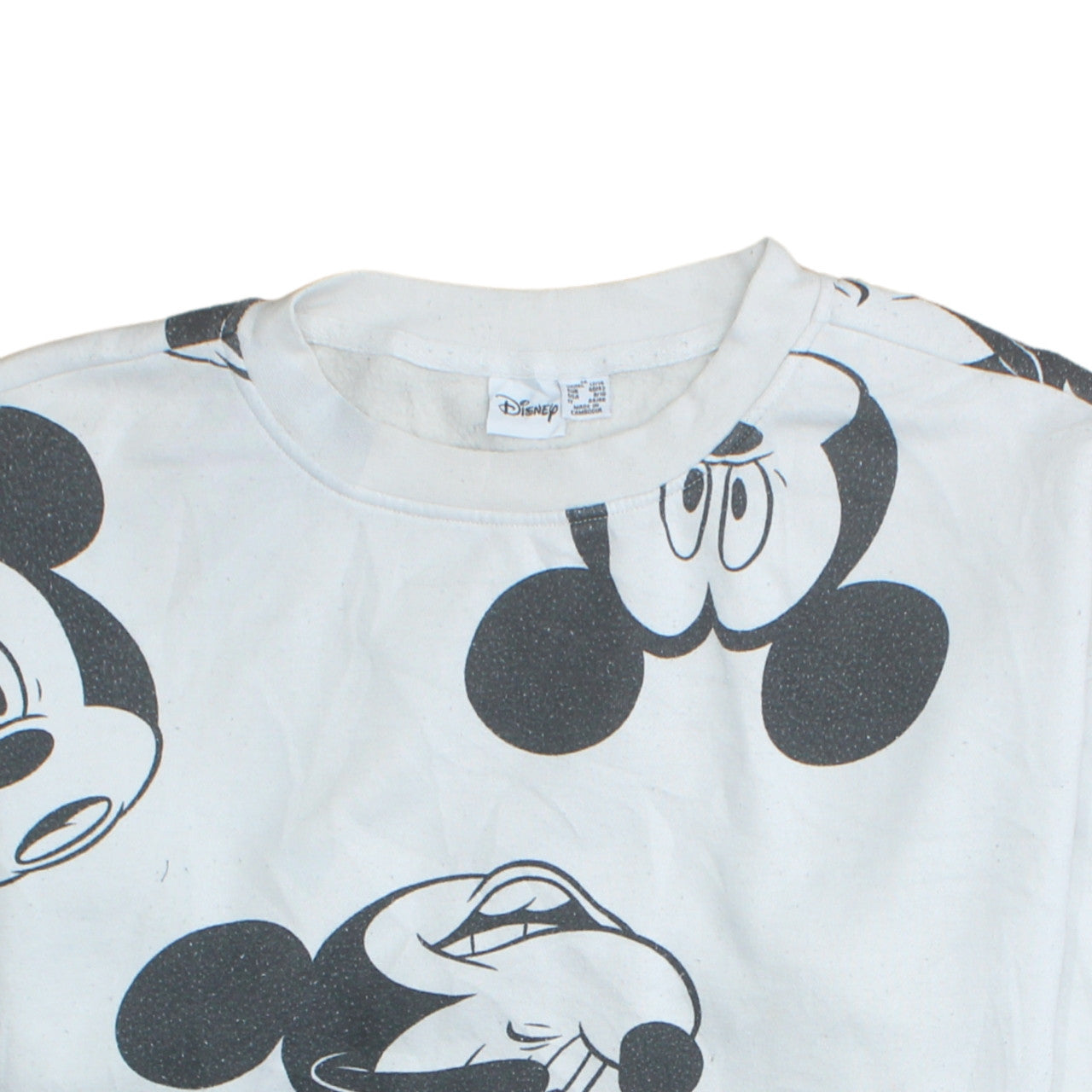 Disney Women's White Mickey Mouse Print Sweatshirt Size M