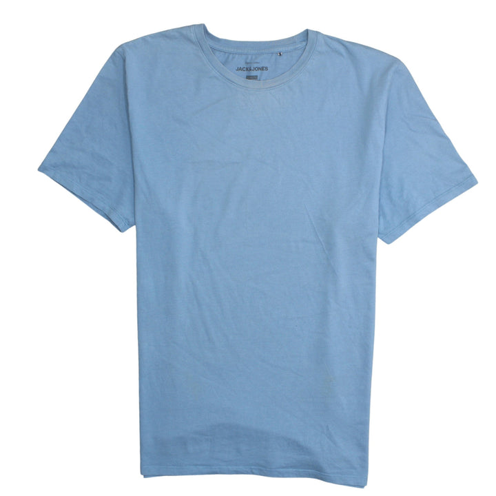 Jack & Jones Men's Blue Slim Fit Crew Neck Cotton T-Shirt XXL