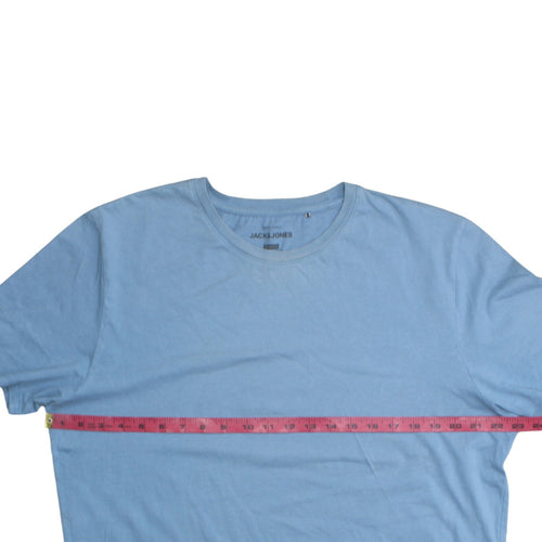 Jack & Jones Men's Blue Slim Fit Crew Neck Cotton T-Shirt XXL