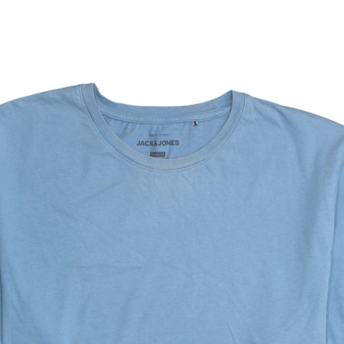 Jack & Jones Men's Blue Slim Fit Crew Neck Cotton T-Shirt XXL