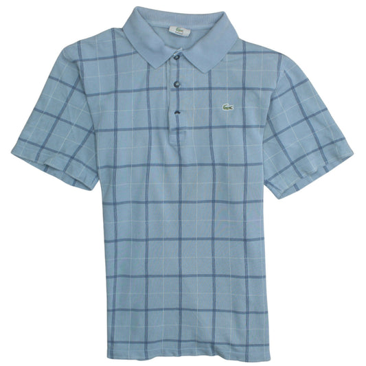 Lacoste Men's Blue Checked Short Sleeve Cotton Polo Shirt M