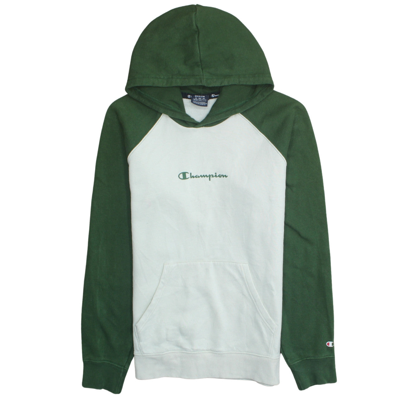 Champion Men's Green Pullover Hoodie Medium Regular Fit Logo