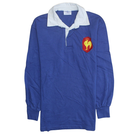 Front Row Men's Blue Collared Rugby Sweatshirt M Sports Style