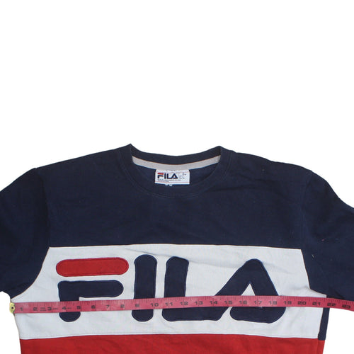 Fila Men's Multicoloured Crew Neck Pullover Sweatshirt Size S