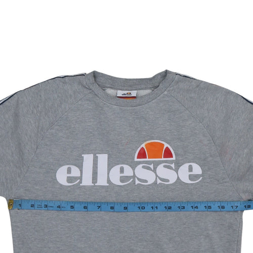 Ellesse Womens Grey Sweatshirt UK 4 Logo Pullover Classic Fit