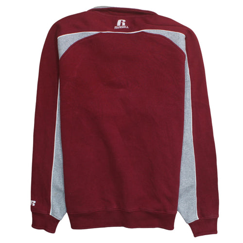 Russell Athletic Men’s Red Grey XL 1/4 Zip Fleece Sweatshirt