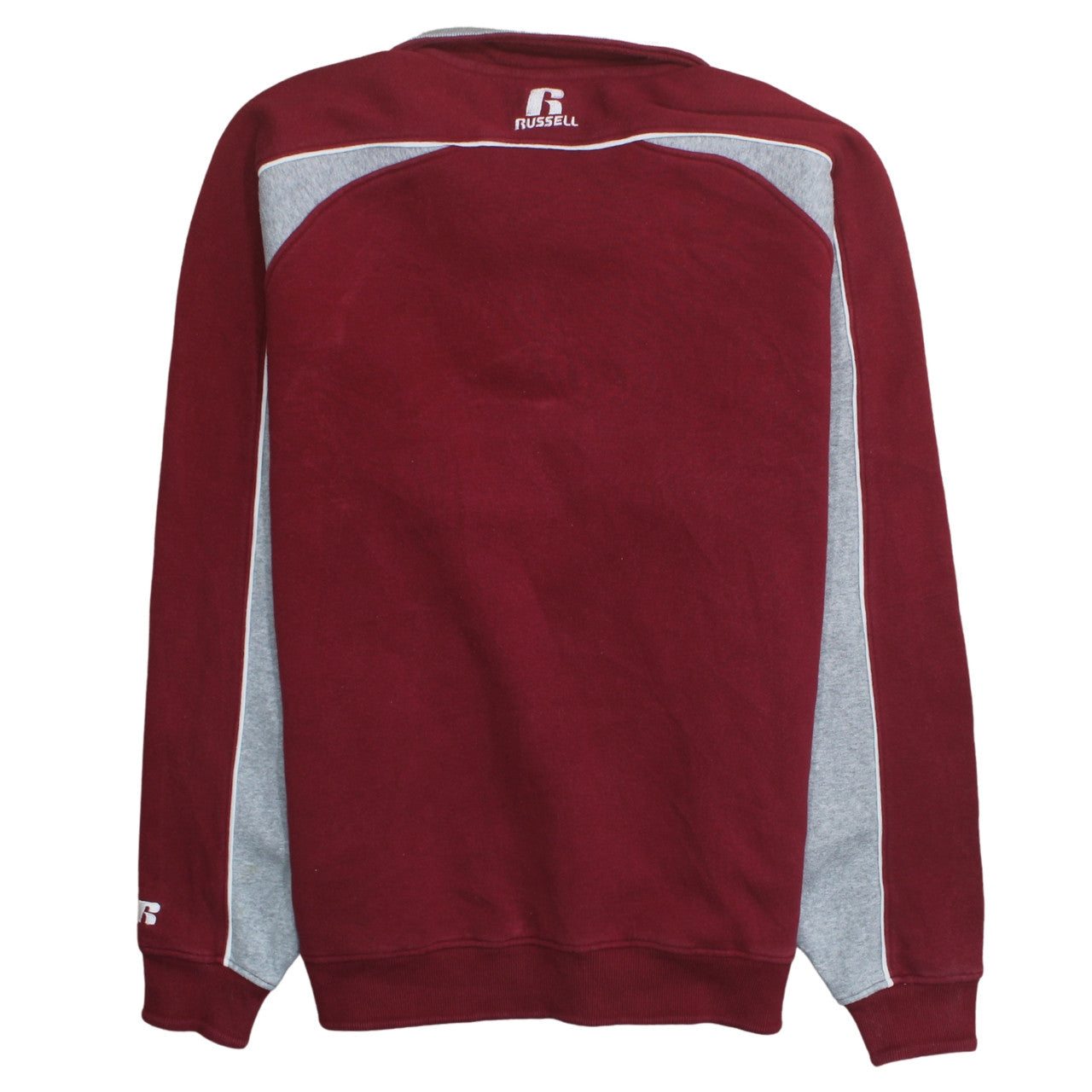 Russell Athletic Men’s Red Grey XL 1/4 Zip Fleece Sweatshirt