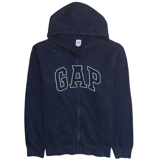 GAP Men’s Blue Full Zip Hoodie L Fleece Logo Sweatshirt