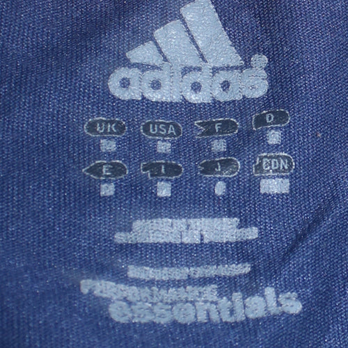 Adidas Men Blue Cotton Crew Neck Sports T-Shirt Size L