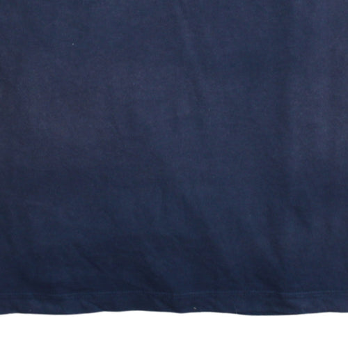 Adidas Men Blue Cotton Crew Neck Sports T-Shirt Size L