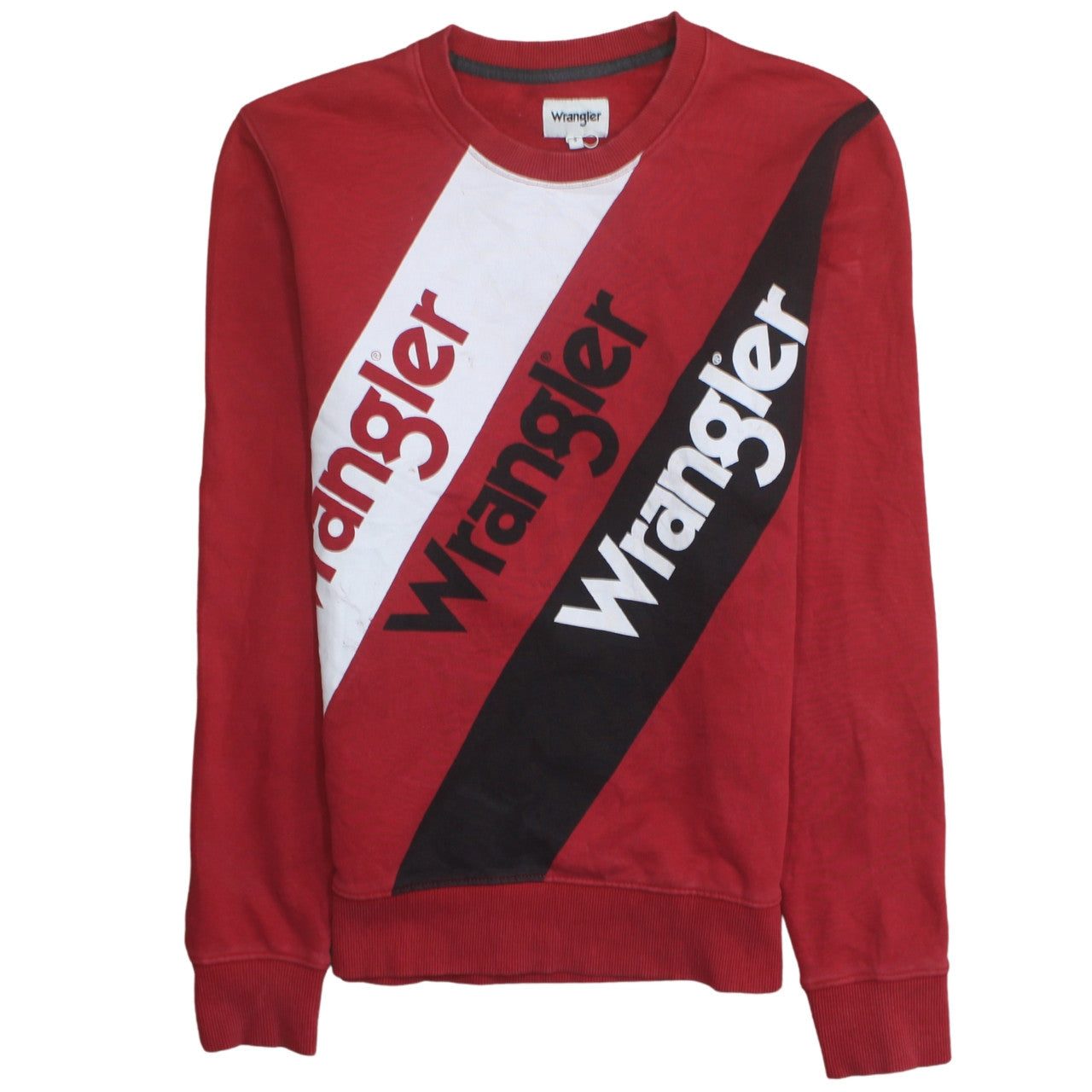 Wrangler Men's Red Crew Neck Graphic Pullover Sweatshirt Size S
